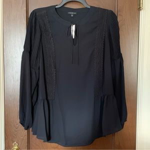 Long sleeve black blouse from Lane Bryant NWT